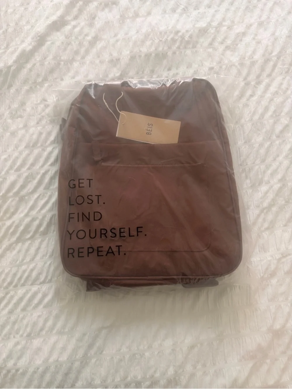 BEIS Brown Expandable Backpack